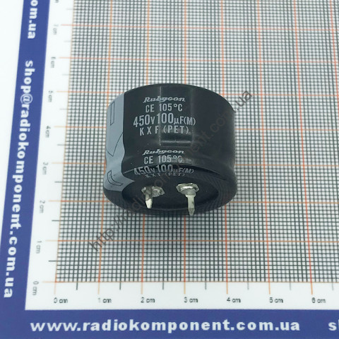Capacitor 100mF 450V 30x21mm Rubycon
