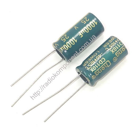 Конденсатор 1000mF 25V 10x20mm LOW ESR