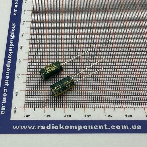 Конденсатор 100mF 25V 6x11mm Low ESR