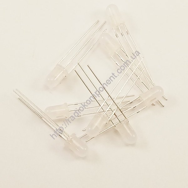 Світлодіод 5мм червоний+зелений матовий 3pin (A(+))-загальний анод