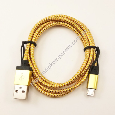 Кабель USB - microUSB в тканинному обплетенні, 1м, тип6