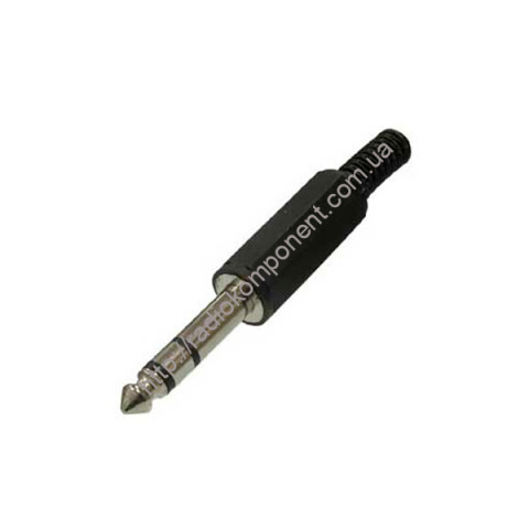 Jack 6.3 stereo plug, plastic