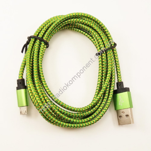 Кабель USB - microUSB в тканевой оплётке, 2м, тип7