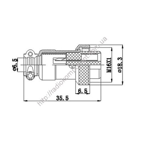 Разъем GX16-6 (комплект)