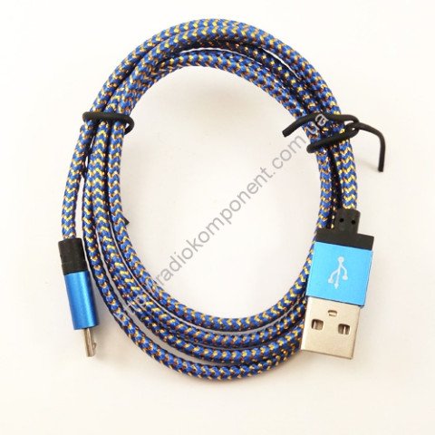 Кабель USB - microUSB в тканевой оплётке, 1м, тип8
