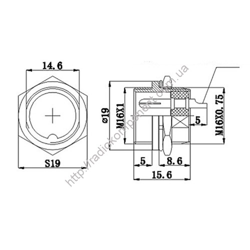 Роз'єм GX16-7 (комплект)