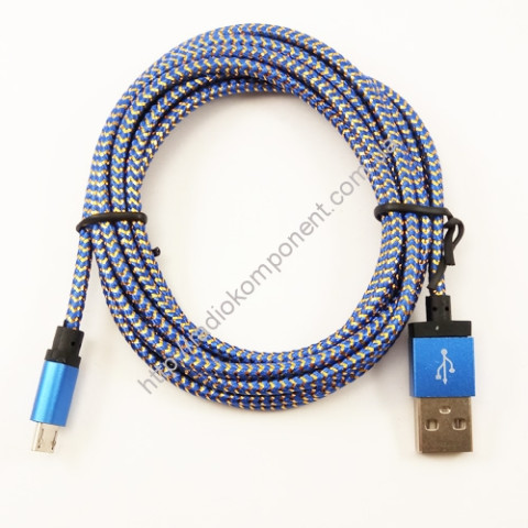 Кабель USB - microUSB в тканинному обплетенні, 2м, тип8