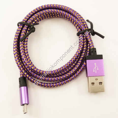 Кабель USB - microUSB в тканинному обплетенні, 1м, тип9