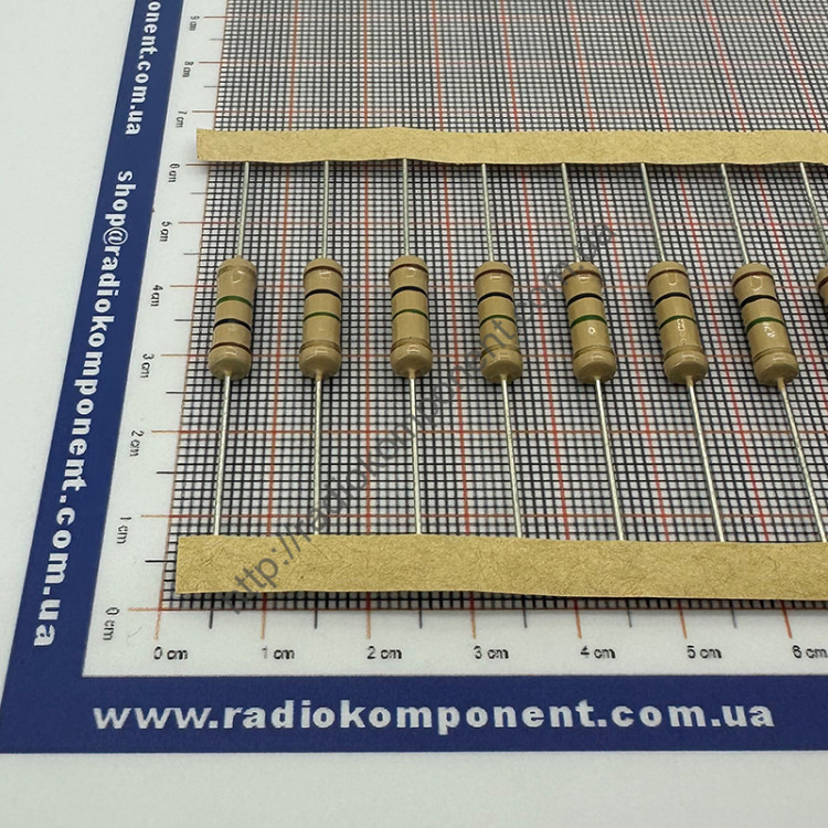 Resistor (+/-5%) 2W 1 MOhm Ø5x15mm (CFR2W1M0J)