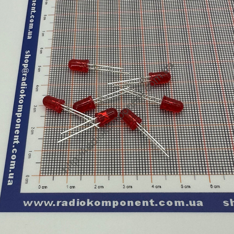 Светодиод 5мм красный диффузный