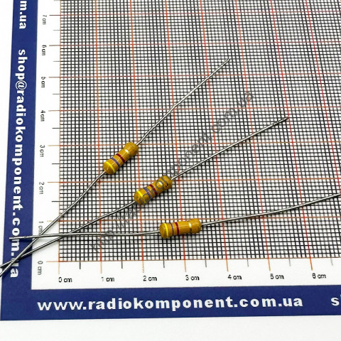 Резистор (+/-5%) 1Вт 4,7 кОм Ø3,5x10mm mini size