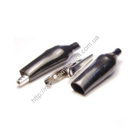 Crocodile clip 35mm black silicone