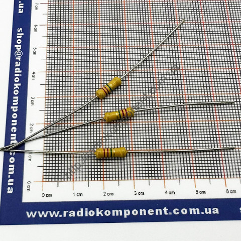 Резистор (+/-5%) 1Вт 2,2 МОм Ø3,5x10mm mini size