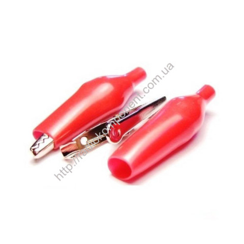 Crocodile clip 35mm red silicone