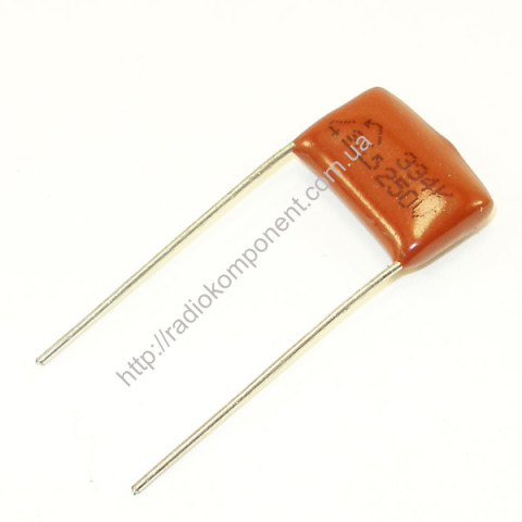 Конденсатор CL21 0.33uF 250V ±10% 16х11мм