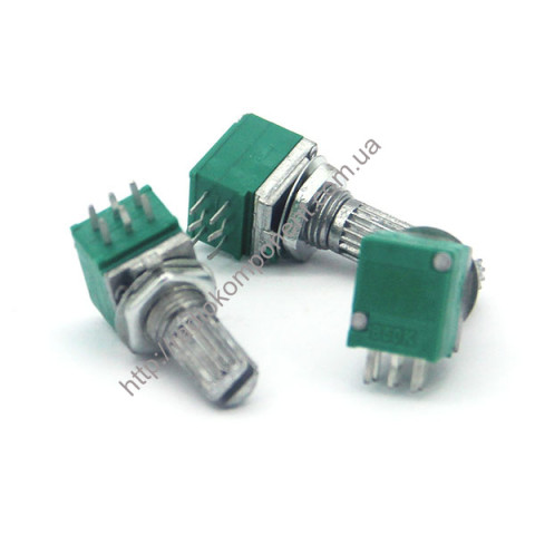 Variable resistor 50 kOhm RK097 B 6pin, stem L=15mm