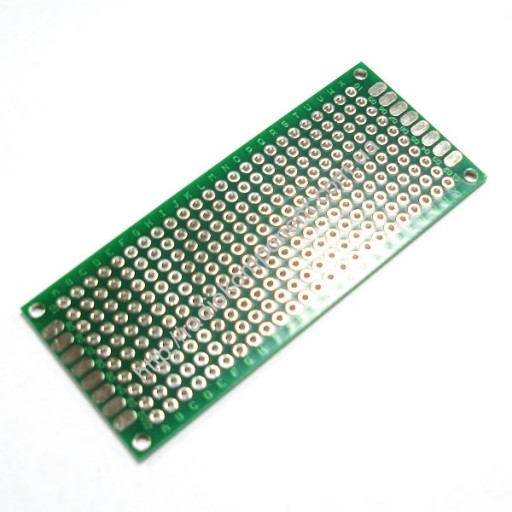 Макетна плата двостороння 30х70 мм з металізацією отворів 2.54 мм