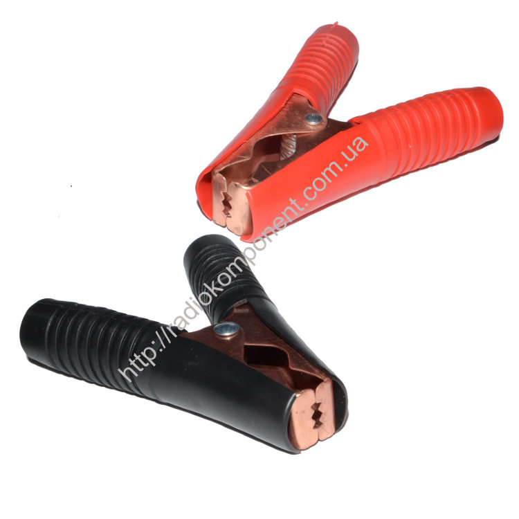 Alligator clip 100A rechargeable pair red + black, L=90 mm