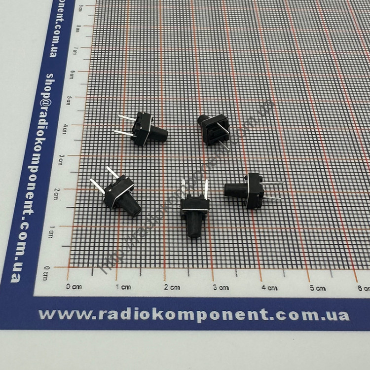 Кнопка тактовая 2pin 6x6x8,0 мм (шток 4,5мм)