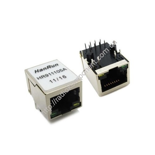 HR911105A - Ethernet роз'єм з індикацією та трансформатором