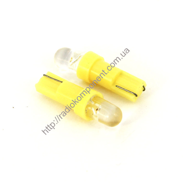 Автолампа T5-кругла 1 LED 12v жовта