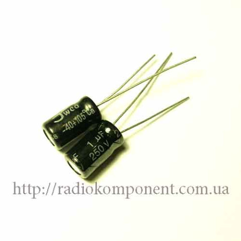 Capacitor 1mF 250V 6.3x12mm