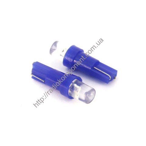 Автолампа T5-вогнутая 1 LED 12v синяя