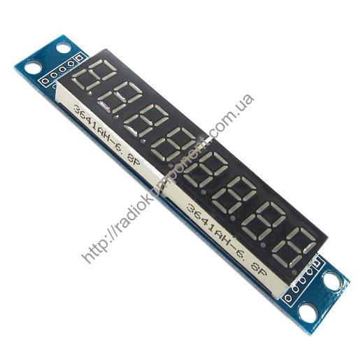Eight seven-segment display module on MAX7219