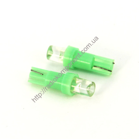 Car lamp T5-concave 1 LED 12v green