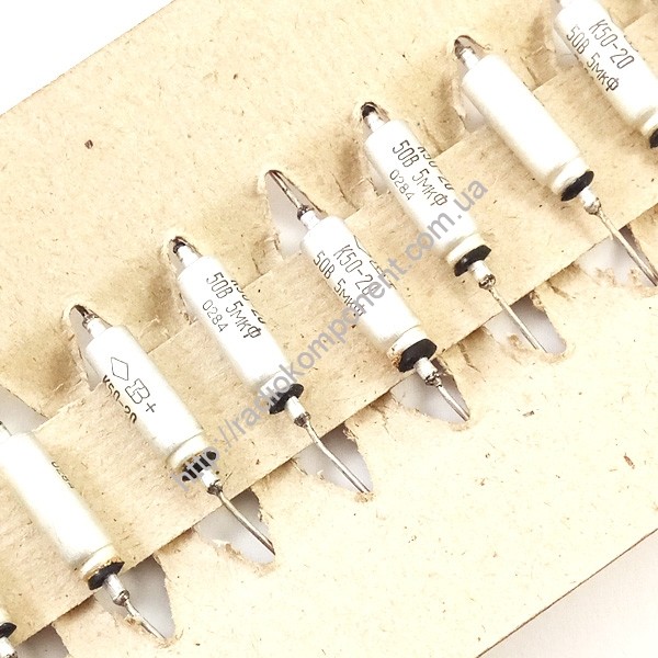 Capacitor K50-20 5mF 50V 6x20mm