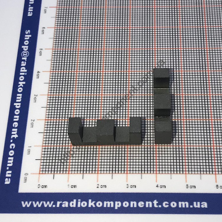 М2000НМ, Ш6х6 (=E24/12/6) clearance 2х0.7 (set), Ш-shaped ferrite core