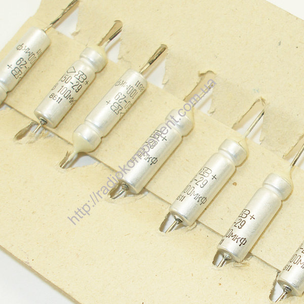 Конденсатор К50-29 100mF 6,3V 6x21mm