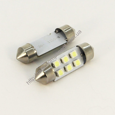 Автолампа S85-36mm-6smd 3528 белая