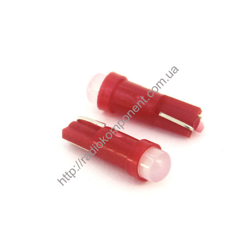 Автолампа T5 COB 12v красная